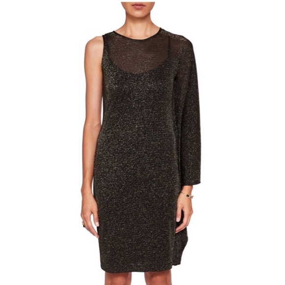 NWT Ted Baker Monyca Drape One Shoulder Sparkly Dress - Picture 4 of 14